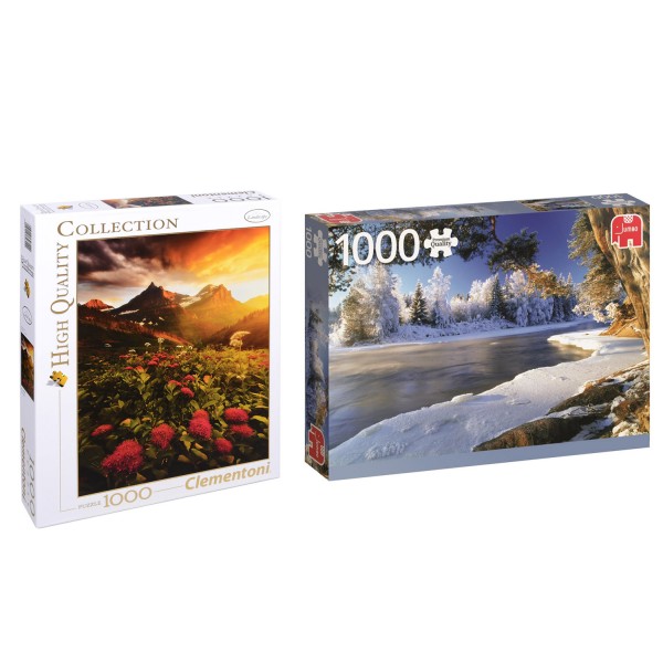 Pack 2 puzzles 1000 pièces : Lacs et montagnes - KIT00091