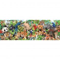 1000 pieces Panorama Jigsaw Puzzle: Wild animals