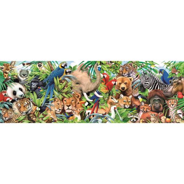 1000 pieces Panorama Jigsaw Puzzle: Wild animals - Clementoni-39517