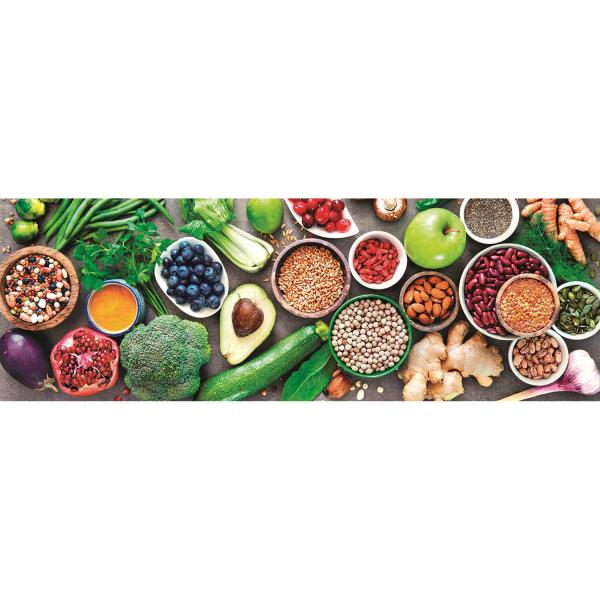 1000 pieces Panorama puzzle: Vegetarian cuisine - Clementoni-39518