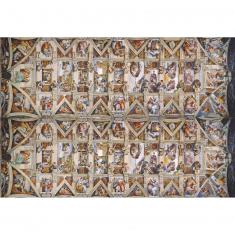 Puzzle 1000 pièces Panorama : Chapelle Sixtine, Michel Ange
