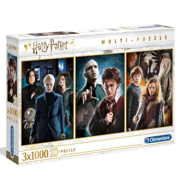 3 puzzles 1000 piezas: Harry Potter - Clementoni-61884