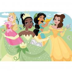 Puzzle 104 pièces : Happy Color Double Face : Princesses Disney