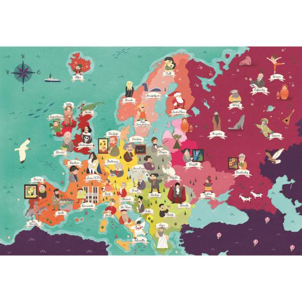 250 pieces puzzle: Supercolor: Europe - Celebrities - Clementoni-29061