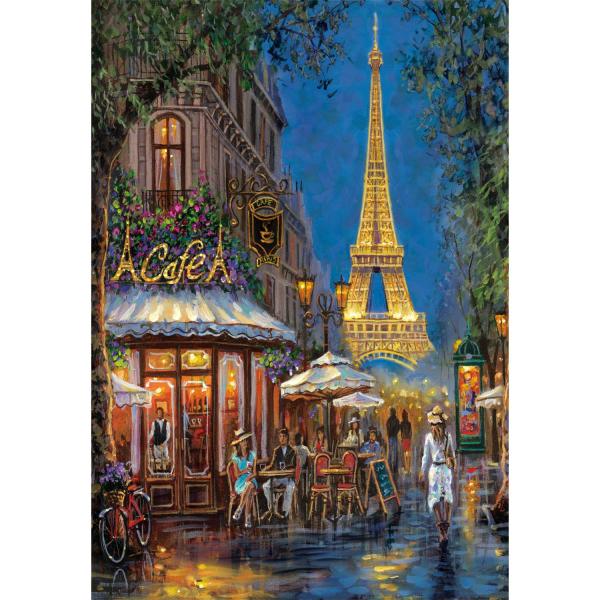  Puzzle Compact 500 pièces : La Nuit au Café Eiffel - Clementoni-35577