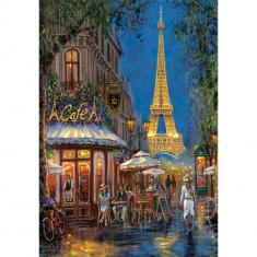 Puzzle Compact 500 pieces : Night at the Eiffel Café 