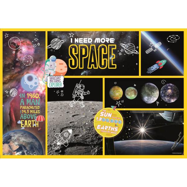 180 Teile Puzzle: National Geographic Kids: Space - Clementoni-29206