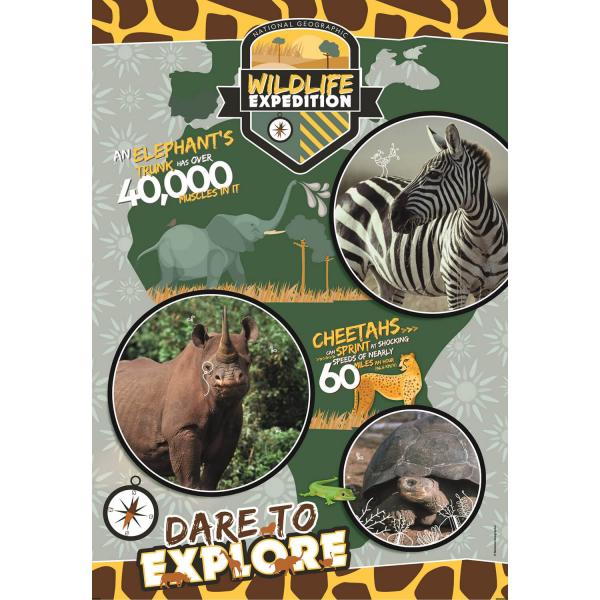180 pieces puzzle: National Geographic Kids: Wild - Clementoni-29207