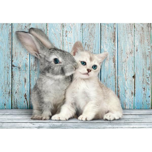 500 piece puzzle : Cat and Bunny - Clementoni-35539