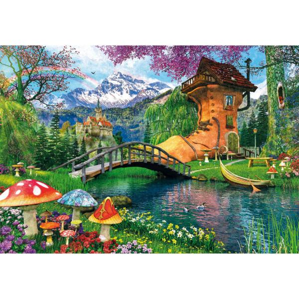 Puzzle Compact 500 pieces : Old Shoe House  - Clementoni-35596