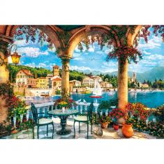 Puzzle Compact 1000 pieces : Balcony View on Lake Como 