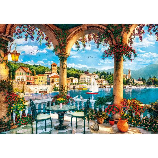 Puzzle Compact 1000 pieces : Balcony View on Lake Como  - Clementoni-39930