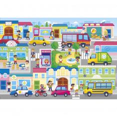 104 pieces puzzle: In town