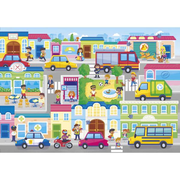 104 pieces puzzle: In town - Clementoni-27114