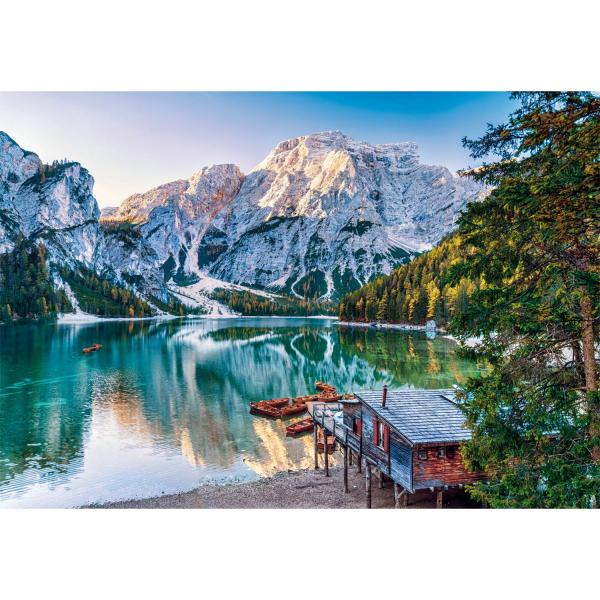 Puzzle Compact 1000 pieces : Emerald Lake Braies  - Clementoni-39934