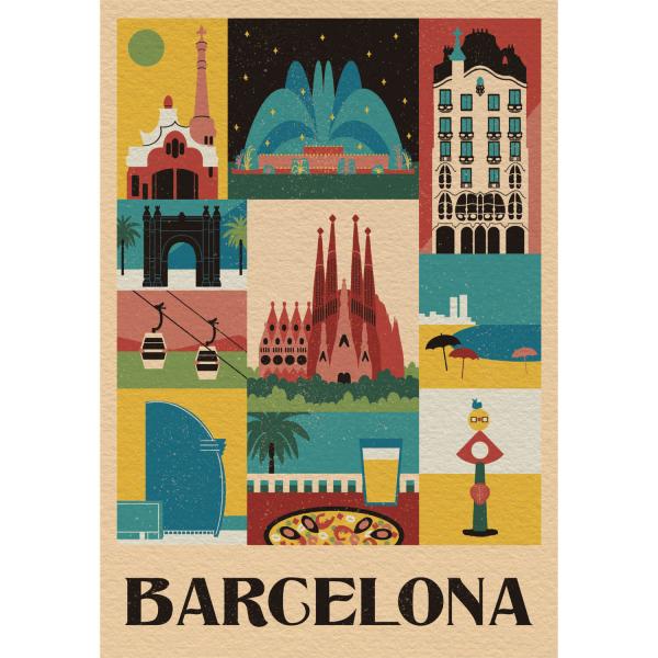 Puzzle 1000 pièces Compact : Style in the City - Barcelone - Clementoni-39847