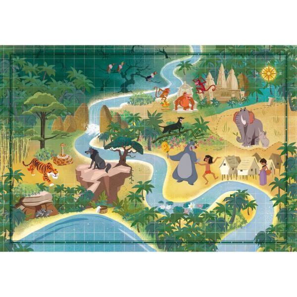 Puzzle de 1000 piezas: Story Maps - Le Livre de la Jungle - Clementoni-39813