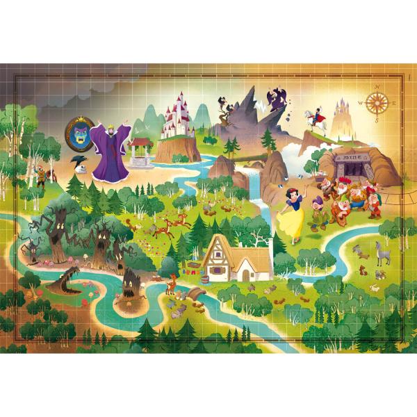 1000-teiliges Puzzle: Story Maps - Blanche-Neige - Clementoni-39814