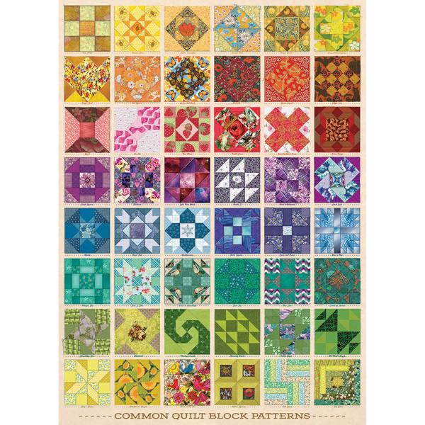 Puzzle 1000 pièces : Blocs de courtepointe - CobbleHill-80237