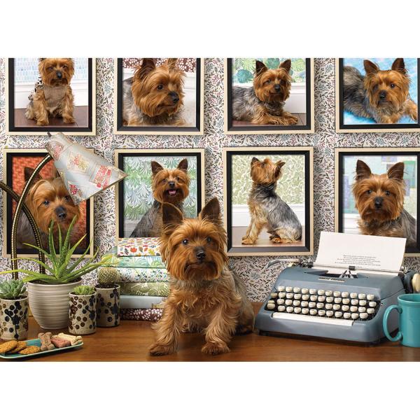 1000 piece puzzle: Yorkies and typewriter - CobbleHill-80038