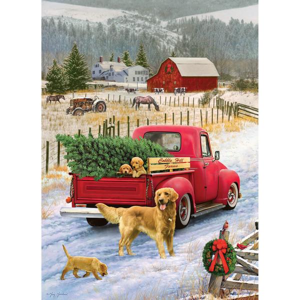 1000 piece puzzle: Christmas on the farm - CobbleHill-80127