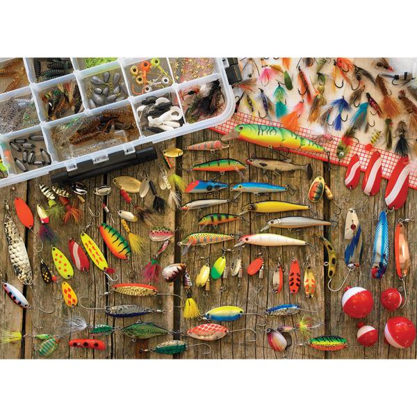 1000 piece puzzle: Fishing lures - CobbleHill-80058