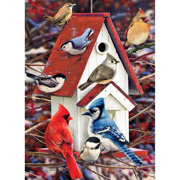 1000 piece puzzle: Winter birdhouse - CobbleHill-80122