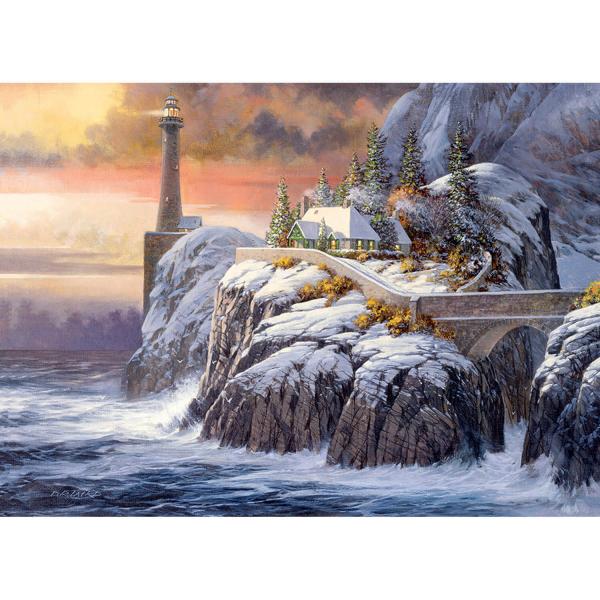 1000 piece puzzle: Winter lighthouse - CobbleHill-80026