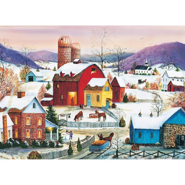 Puzzle de 1000 piezas: vecinos de invierno - CobbleHill-80007