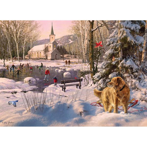 1000 piece puzzle: Ice skating - CobbleHill-80284