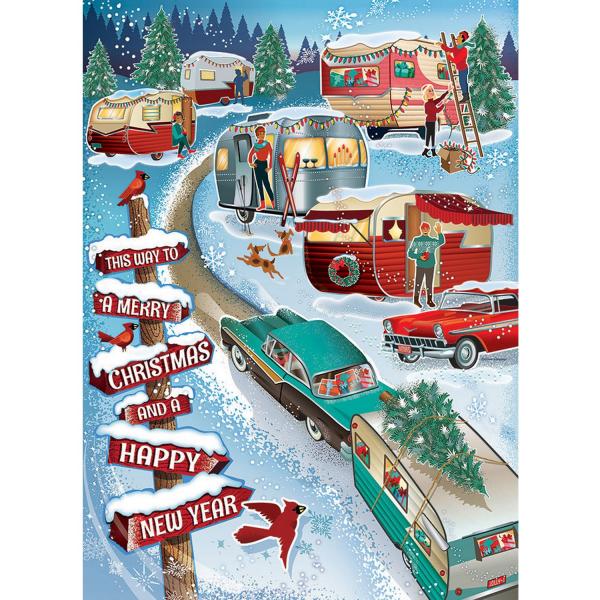 1000 piece puzzle: Christmas campers - CobbleHill-80320