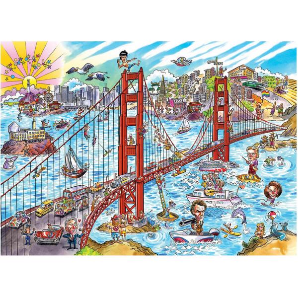 1000 piece puzzle: Doodle Town: San Francisco - CobbleHill-53504