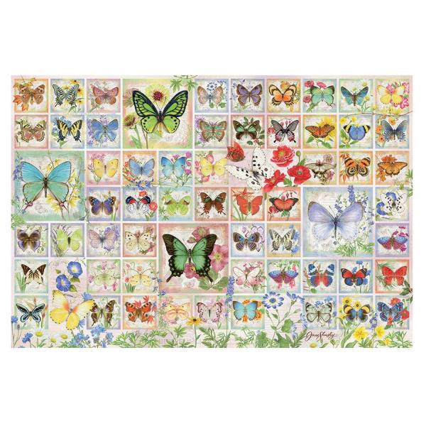 2000 piece puzzle: Butterflies and flowers - CobbleHill-89018