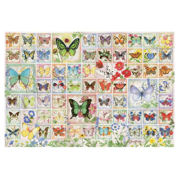 Puzzle mit 2000 Teilen: Schmetterlinge und Blumen - CobbleHill-89018