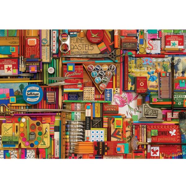 2000 piece puzzle: Art supplies - CobbleHill-89009