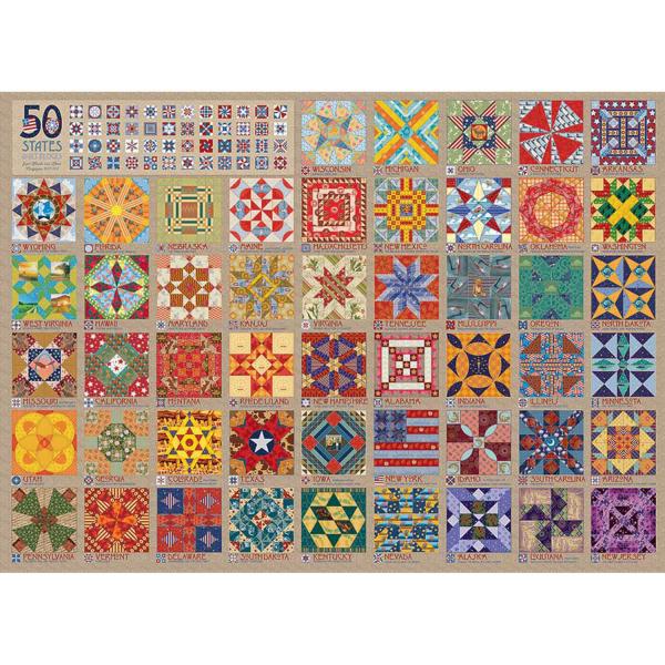 Puzzle 1000 pièces : Courtepointe en 50 états - CobbleHill-80314