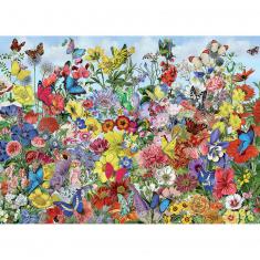 Puzzle 1000 pièces : Jardin des papillons