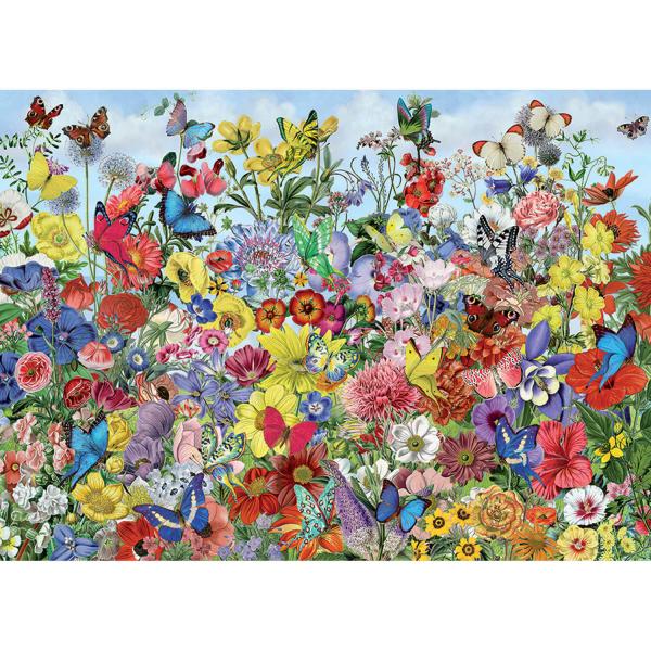 Puzzle 1000 pièces : Jardin des papillons - CobbleHill-80032