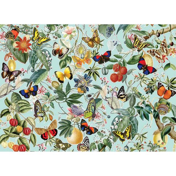 Puzzle 1000 pièces : Fruits et papillons - CobbleHill-80196