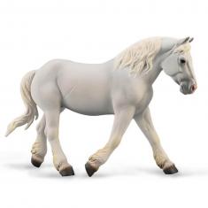 Horse Figurine (XL): Gray Boulonnais Mare