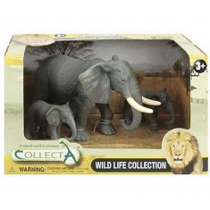 African Elephants and two babies figurine