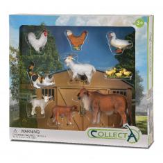 Farm Figurines: Set of 9 Farm Animals