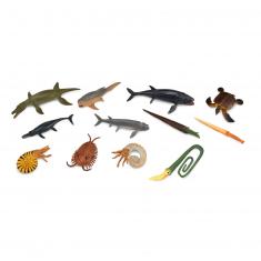  Mini Figurines - Prehistory: Set of 12 prehistoric marine animals