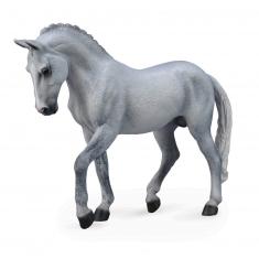 XL Horse Figurine: Gray Trakehner Stallion