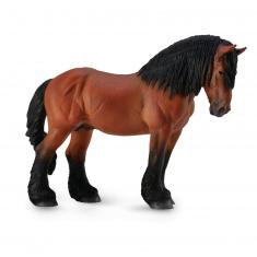 Horses Figurine (XL): Bay Ardennes Stallion