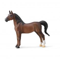  Horse Figurine (XL): Brown American Saddle Stallion