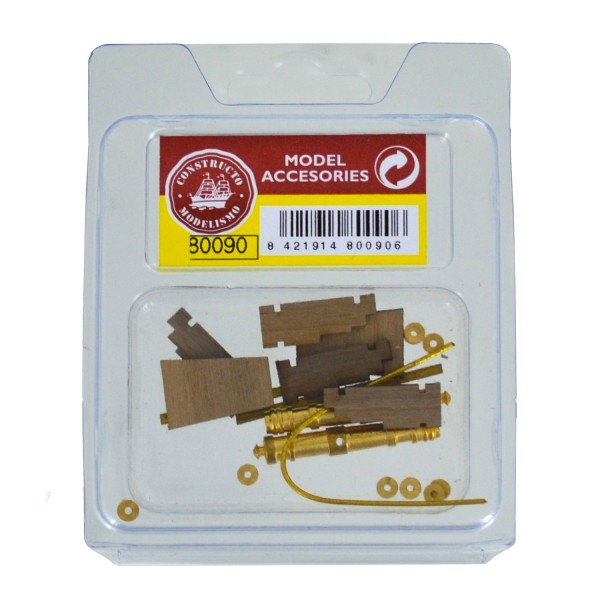 Accessory for wooden ship model: Cannons on cart x2 - Constructo-80090