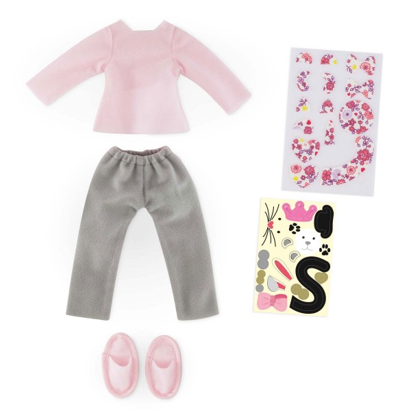 Vêtement à customiser pour poupée ma chérie création Corolle : Ensemble pyjama & chaussons - Corolle-FBL53