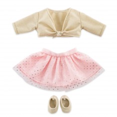 Clothes for 36 cm doll Ma corolle: Pink and gold dance class set