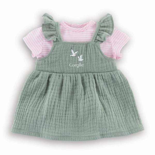 Clothes for Corolle 30 cm baby: Ruffled dress and Bords de Loire T-shirt - Corolle-9000110960
